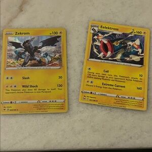 Zekrom and Eelektross Pokémon Cards 2 for 1 price deal!